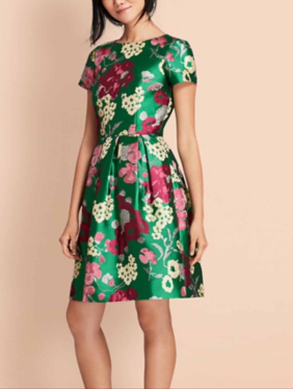 NWOT size 10 Brooks Brothers Red Fleece Floral Jacquard Dress